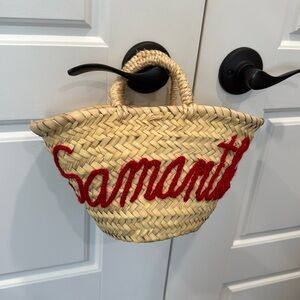 Samantha Handwoven Panamanian Palm Storage Baskets Cute Handbag Beach
